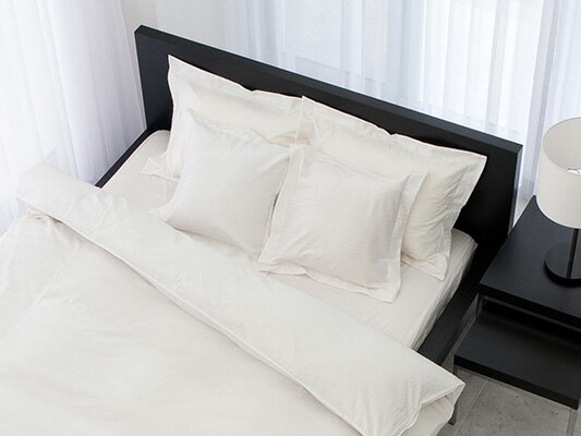 BOXシーツ　シングル　【日本製】カラー：ホワイト　 ホテル仕様《綿100%》サテンストライプ生地使用 サイズ：100X200X30cm／ボックスシーツ／高級感／洗える