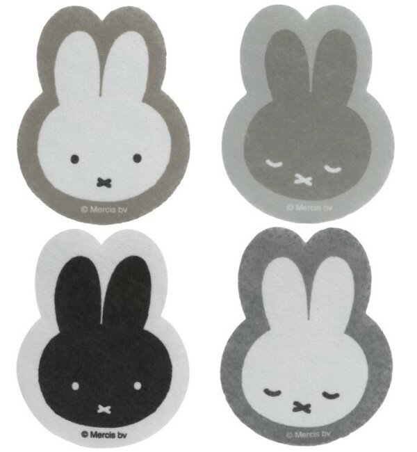 Dick Bruna miffy 不織布スポンジ4個セットスポンジ　食器洗い　キッチン小物　モノトーン　シンプルキッチン用品　可愛い　北欧風　ミッフィー