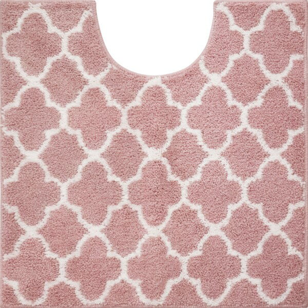 トイレマット　60×60cm　モロッカンカラー：ピンク上品 シック おしゃれ 幾何学 すべり止め加工 シンプ..