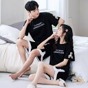 ペア パジャマ 半袖 夏 男女2着 セット メンズ ルームウェア パジャマ 春夏 レディース 綿100% ペアパジャマ ギフト おしゃれ カップル ペア 結婚祝...