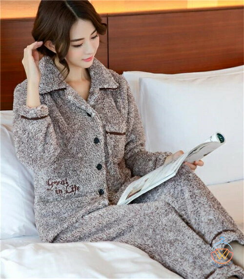 ラックスレーヤールックのペア パジャマ 秋冬 長袖 【2021新作】【送料無料】ペアパジャマ カップルパジャマ カップル パジャマ カップルペアルック 寝間着 秋冬 ルームウェア パジャマペアルック お揃い レディース メンズ ギフト 前開き 結婚祝い プレゼント クリスマス 敬老の日｜アングル3