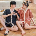 ペア パジャマ 半袖 夏 男女2着 セット メンズ ルームウェア パジャマ 前開き 春夏 レディース 綿 ペアパジャマ ギフト おしゃれ カップル ペア 結婚祝...