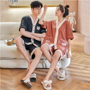 ペア パジャマ 半袖 夏 男女2着 セット メンズ ルームウェア パジャマ 前開き 春夏 レディース 綿 ペアパジャマ ギフト おしゃれ カップル ペア 結婚祝...