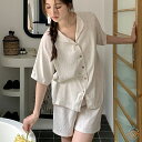 パジャマ レディース かわいい ルームウェア 前開き 可愛い 夏 上下セット 大人 半袖 ポリエステル100% 春秋 おしゃれ 部屋着 セットアップ レディース...
