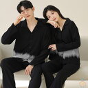ペア パジャマ 長袖 男女2着 セット 秋 冬 前開き タイダイ シンプル カップル ペア ルームウェア 結婚祝い プレゼント カップル ペア パジャマ 冬 ギ...