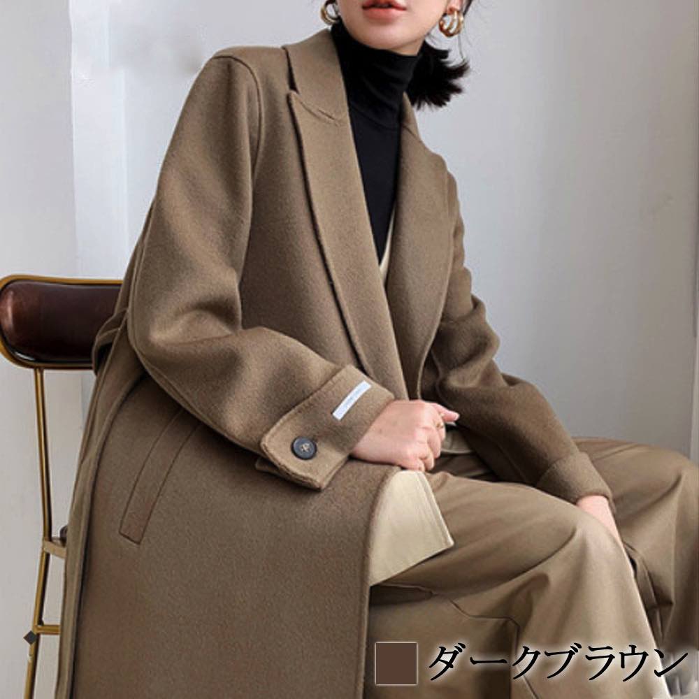 Turn-Down Collar Coat - チェスターコート レディース ウールチェスターコート 人気 キャメル 40代 ブランド 英国 50代 ダブル チェック 細身 ステンカラーコート 着こなし ショート 暖かい トレンチコート 春 冬 コート 大きいサイズ 秋 服 ロングコート ロング 軽い アウター ショート丈