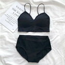 ブラジャー&ショーツセット ノンワイヤーブラ レディース 女の子 セットアップ 下着 ジュニアブラジャー 無地 学生 シンプル パッド付き スポーツブラ キャミソール ナイトブラ フィットネス ヨガ 運動 快適 ストレスフリー 育乳ブラ 中学生 高校生 送料無料