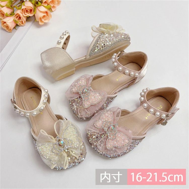 子供シューズ 発表会 16-21.5cm 女の子 ドレス シューズ キッズ 洋服靴 サンダル 通園 通学 靴 ダンス..