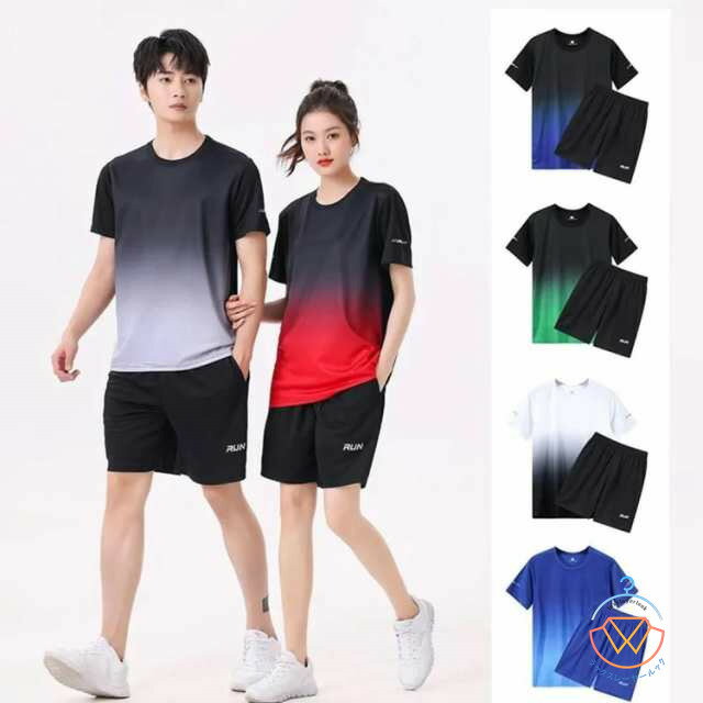 Tシャツ M ハーフパンツ 上下セット メンズ 半袖Tシャツ 2点セット レディース 夏 スポーツウェア グラデーション こども服 吸汗速乾 トレーニングウェア...
