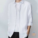 七分袖 冷感 シャツ 夏 7分袖 涼しい カジュアルシャツ 3XL 夏 メンズ メンズシャツ きれいめ 春 アイスシルクシャツ 秋 七分袖シャツ 無地シャツ カ...