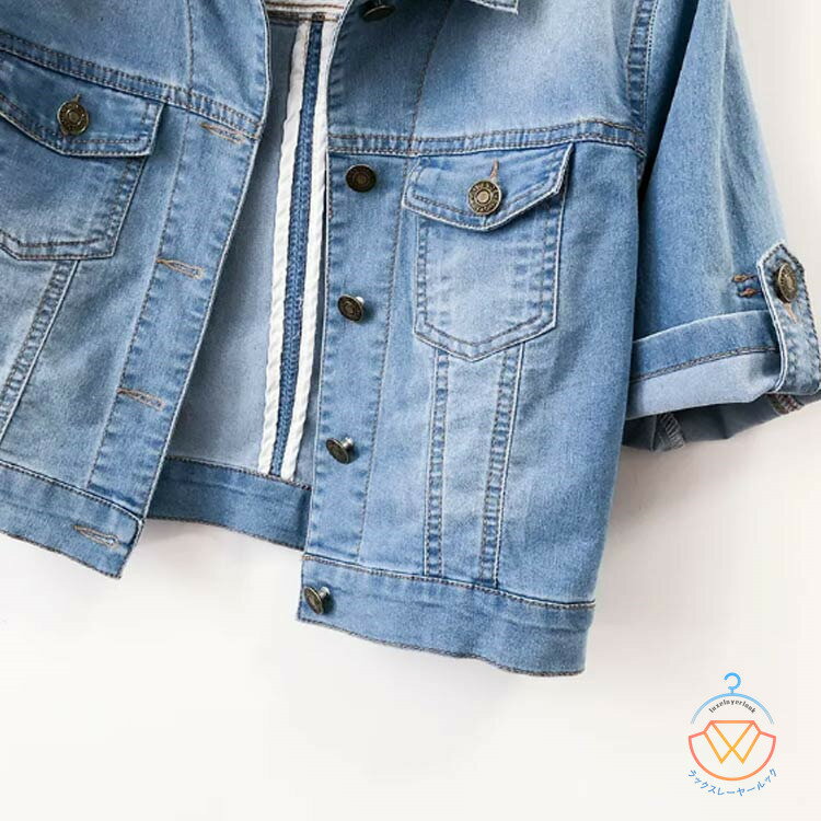 夏 カジュアルジャケット 送料無料 デニムポレロ デニムジャケット ショート デニムジャケット レディース 半袖 ショートジャケット Gジャン ショート丈 デニム ライトアウター 羽織り 半袖 五分袖 春 半袖デニムジャケット