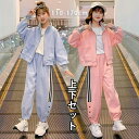 子供服 子ども用ジャージ セットアップ キッズ 女の子 長袖 春秋 上下セット トップス パーカー ロングパンツ スポーツウェア 運動着 おしゃれ 可愛い ブル...