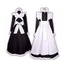 メイド服 ロング コスプレ衣装 メイド イギリス風 フリル クラシカル 黒 ブラック 3点セット ロングワンピース エプロン カチューシャ コスチューム ハロウ...