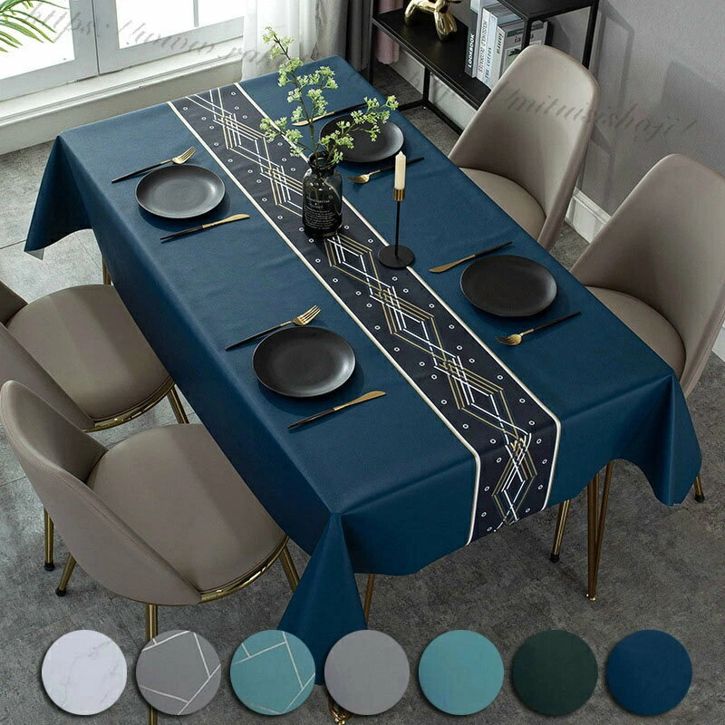 テーブルクロス テーブルマット pu製 9サイズ 10色 机 デスク カバー 大きめ 防水 防油 耐熱性 滑り止..