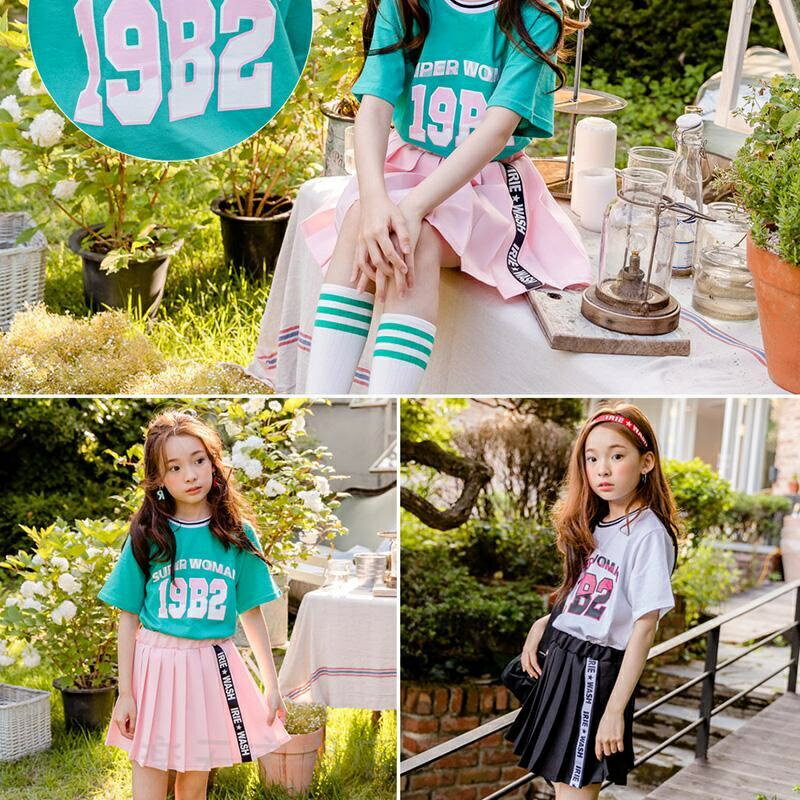 女の子 Tシャツ 子供服 ワンピース キッズ 親子ペア 韓国子供服 ジュニア 夏 半袖 ロングT 子供ドレス dress カジュアル おしゃれ 可愛い 通学着 通園着