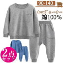 子ども服 トップス トレーナー ズボン 上下セット 2点セット 長袖 綿100% 男の子 子供服 子供 無地 ジュニア クルーネック キッズ ボーイズ 秋 お洒落
