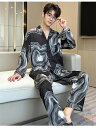 パジャマ シルク メンズ シルクパジャマ 上下セット 長袖 シャツ ロング パンツ セットアップ ルームウェア 高品質 快眠 快適 美肌 敏感肌 吸湿 速乾 抗...
