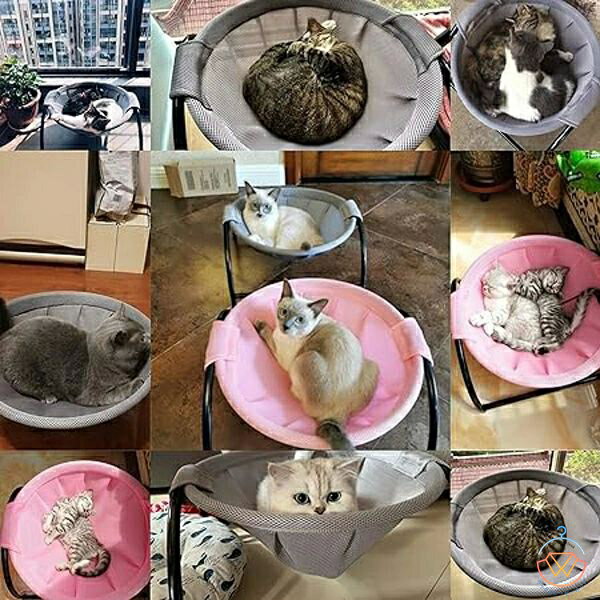 猫ベッド ペットハンモック 犬猫用ベッド 自立式 猫寝床 ネコベッド 猫用品 ペット用品 丸洗い 安定な構造 取り外し可能 通気性 組立簡単 室内 戸外
