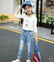 韓国子供服 おしゃれ 女の子 デニムダメージジーンズ シンプル パンツ 子供 学生 レジャー デニムロングパンツジーパン ジーンズ キッズ ボトムス デニムダンスジュニア 子供服 女の子 大人気 レジャー ジーンズ 110 120 130 140 150 160 170 子供服 デニムパンツ ジーンズ