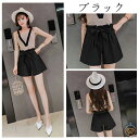 レディース ショーツ 綿 ハイウエスト ワイドレッグパンツ 夏着 おしゃれ S M L XL XXL 無地 レディー 女性 ボトムス 綿 ショートパンツ リボン...