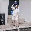 韓国子供服 女の子 セットアップ 夏 新品 スポーツウェア ホワイト 上下セット キッズ 半袖 Tシャツ+ショートパンツ 2点セット 夏着 通学着 旅行 お出かけ 学生 ガールズ カジュアル系 夏服 運動着 ジュニア服 普段着 子ども服 子ども 夏 セット 130 140 150 160 170