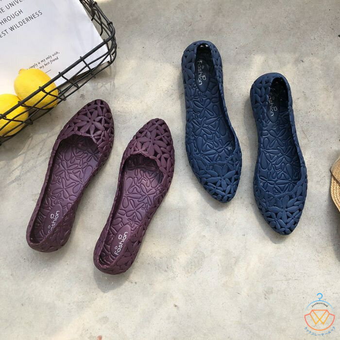 サンダル メッシュラバー 可愛い シューズ レインパンプス 雨靴 超軽量 歩きやすい ラバーパンプス フラットシューズ 晴雨兼用 防滑 おしゃれ 耐久性 防滑 ...