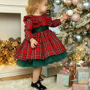 女の子 クリスマス ワンピース キッズ 衣装 長袖 子供 クリスマス服 チェック柄 ドレス 子供服 ガールズ チュール かわいい ベビー 赤ちゃん 誕生日 おしゃれ 出産祝い プレゼント パーティー イベント 写真撮影 80 90 100 110 120 130cm(4)