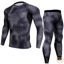 メンズ アンダーシャツ スポーツタイツ 長袖 スポーツインナー メンズ 上下セット S-3XL アンダーシャツ 冷感/速乾 コンプレッション トレーニングウェア...