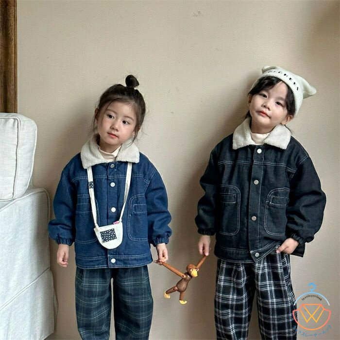 裏ボア 中綿ジャケット 子供服 キッズ 男の子 女の子 デニム 韓国子供服 中綿コート キッズ キッズ 裏..