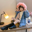 コート キッズ 裏起毛 子供服 女の子 秋 冬 アウター デニムコート パーカー ロングコート トレンチコート フード付き 子供コート 暖かい 防寒 おしゃれ 可愛い(4)