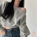 オフショルダートレーナー アシンメトリー レディース 長袖 冬 春 秋 トップス オフショルダートレーナー ラウンドネック カットソー バルーンスリーブ プルオーバー オフショルダー ゆったり カジュアル 無地 可愛い スウェット