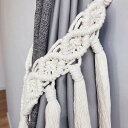 【2個セット】カーテンタッセル 綿 麻 ループタッセルカーテンどめ ロープ 縄 ロープ オシャレ 北欧 可愛い ふさかけ カーテンフック とめ 自然素材のシンプ...