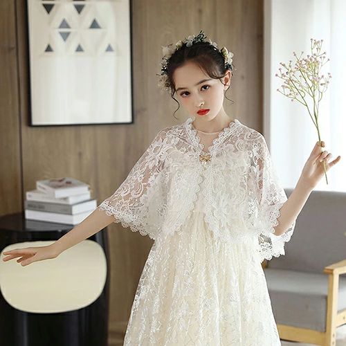 キッズボレロ ボレロ キッズ 子供用ボレロ フォーマル お姫様 春 夏 ショール ケープ レース ワンピー..