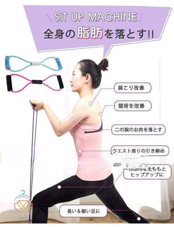 送料無料 トレーニングチューブ 高強度 8字タイプ エクササイズチューブ ストレッチチューブ フィット..