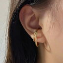 イヤーカフ イヤリング 大ぶり 2点セット イヤカフ ダブルライン 金属アレルギー対応 18K ニッケルフリー 大人 かわいい ジュエリー ゴールド シルバー ...