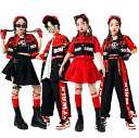 キッズダンス 衣装 黒 赤 レッド レーシング ジャケット スカート パンツ 子供服 女の子 男の子 子供 ダンス衣装 かっこいい ヒップホップ キッズ ダンス衣装 セットアップ ズボン kpop ダンス発表会 ストリート