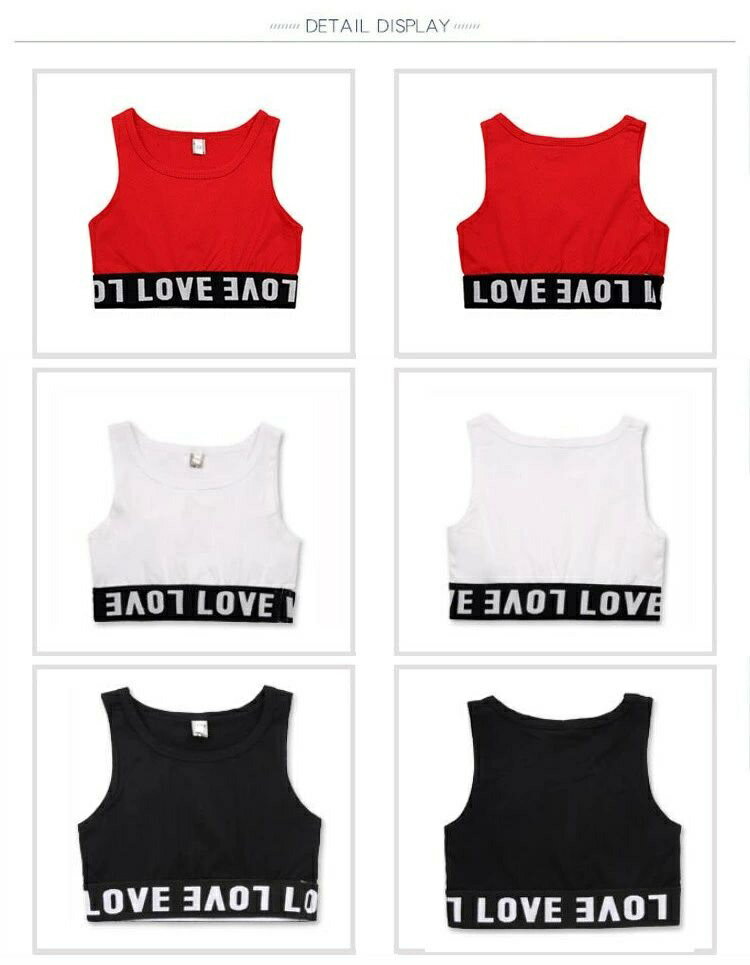 タンクトップ キッズダンス衣装 トップス 女の子 韓国 子供服 ヒップホップ 白 黒 赤 ダンス キッズダ..