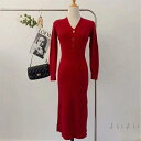 ニットワンピース ロングワンピース タイトワンピース タイトスカート Vネックレディース 膝丈 着痩せ 秋冬ワンピース ニット 大人 春 秋 冬 セクシー 大きいサイズ ドレス 結婚式 無地 通勤