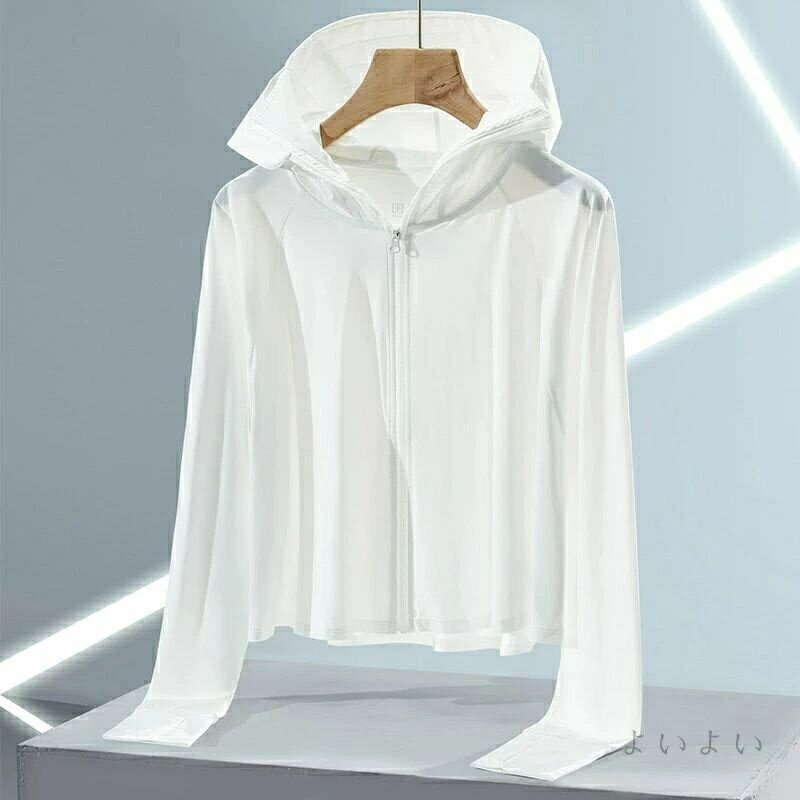 日焼け防止ジャケット 紫外線カット 薄手でしっか 涼感素材 UPF50+ 吸水 速乾 レディース UVカットガー..