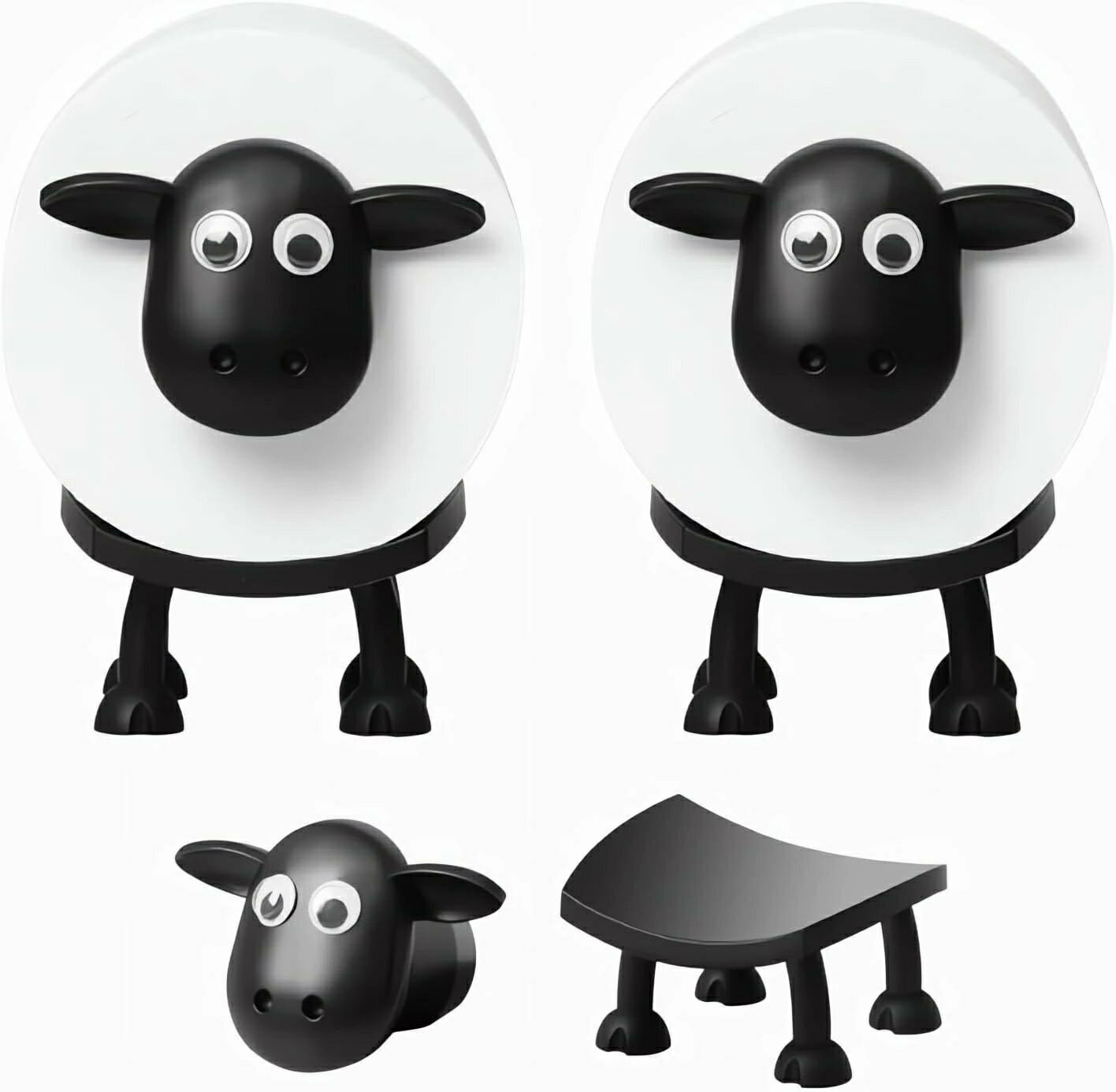 トイレットペーパーホルダー 羊のトイレットペーパーホルダー 置き型 北欧風 おしゃれ かわいい 動物ティッシュペーパーホルダー 取り付け簡単 1点/2点/3点セット