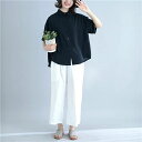 白シャツ レディース 夏 シャツ ブラウス 半そで 半袖 トップス 半袖 大きいサイズ インナー カットソー 無地 Tシャツ 涼しい オシャレ 前後差 フォーマル 白 黒 通勤 送料無料