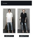 シャツブラウス 夏 ロング丈 チュニック 半袖 ブラウス ロングシャツ シフォン 無地 体型カバー ゆったり 前後差 シースルー シンプル カジュアル オシャレ...