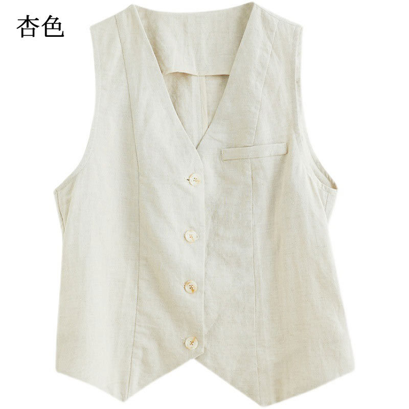 ベスト リネン ジレ 綿麻 コットン レディース 春夏 前開き Vネック 前開きベスト レイヤード 裾 不規則 トップス ノースリーブ 羽織 ミドル丈 夏ベスト 薄手 きれいめ カジュアル 無地 ベージュ 杏 オフィス 通勤 ゆったり 大人 おしゃれ 春 夏 送料無料