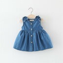 ベビー ワンピース キッズ デニムワンピース 夏 女の子 ノースリーブ 子供 かわいい おしゃれ ひざ丈 韓国風 子供服 サマー リボン 夏服 73cm 80cm 90cm 100cm 夏ワンピース 通学 通園 ベビー服