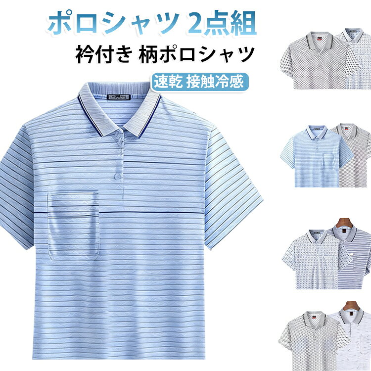 おしゃれ シャツ衿 接触冷感 ひんやり メンズ ポロシャツ 2枚入り 父の日 ゴルフ シャツ衿 ポロシャツ DRY 速乾 半袖 ギフト メンズ 紳士 シニア luxorx-10009166 LUXOR パッケージ画像