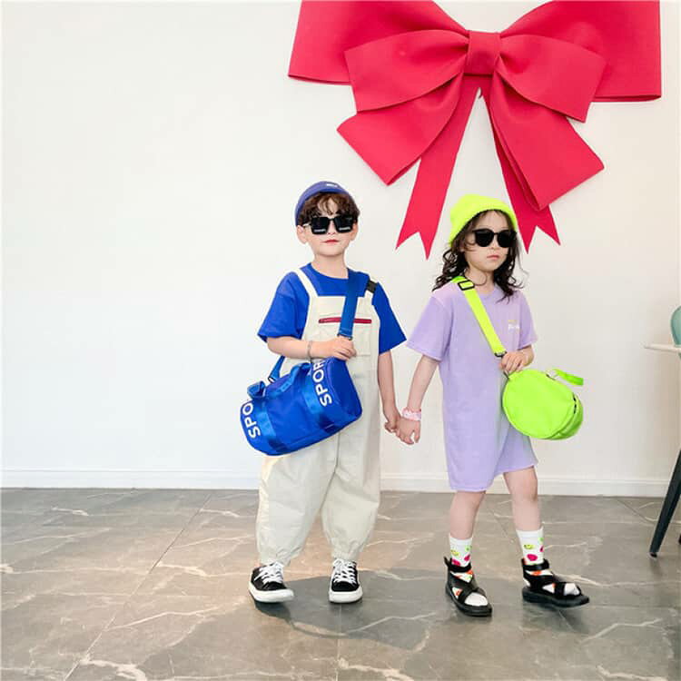 女の子 ビーチバッグ ロールボストン ボストン プールバッグ 2WAY 子供用 キッズ ...