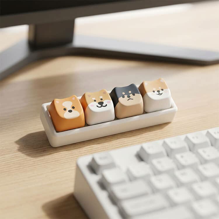 LUXORのミニキーボード 中高生 キーボード フィジェットトイ 虎 カチカチ メカニカル 触感 犬 音 キーホルダー フォーカスアップ キーリング かわいい キーボード 子供 大人 フィジット adhd｜アングル2