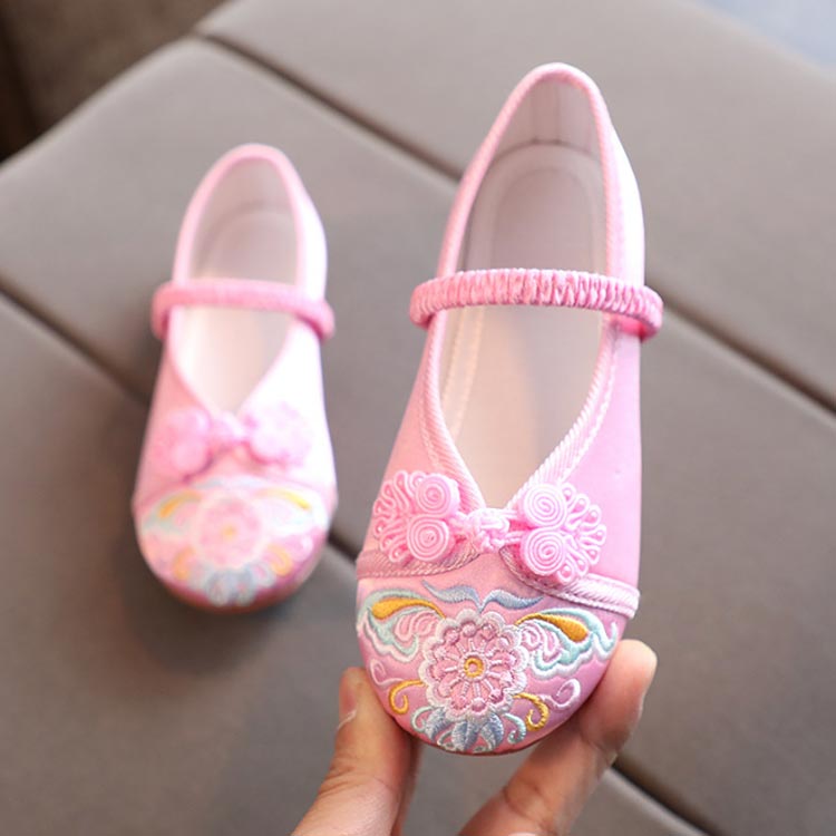 草履 ピンク 赤 刺繍 花柄 靴 和柄の靴 キッズ 七五三 痛くない 草履 歩きやすい 子供靴 歩きやすい ぺたんこ フラットシューズ 靴