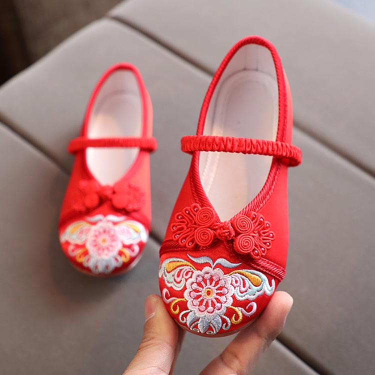 草履 ピンク 赤 刺繍 花柄 靴 和柄の靴 キッズ 七五三 痛くない 草履 歩きやすい 子供靴 歩きやすい ぺたんこ フラットシューズ 靴