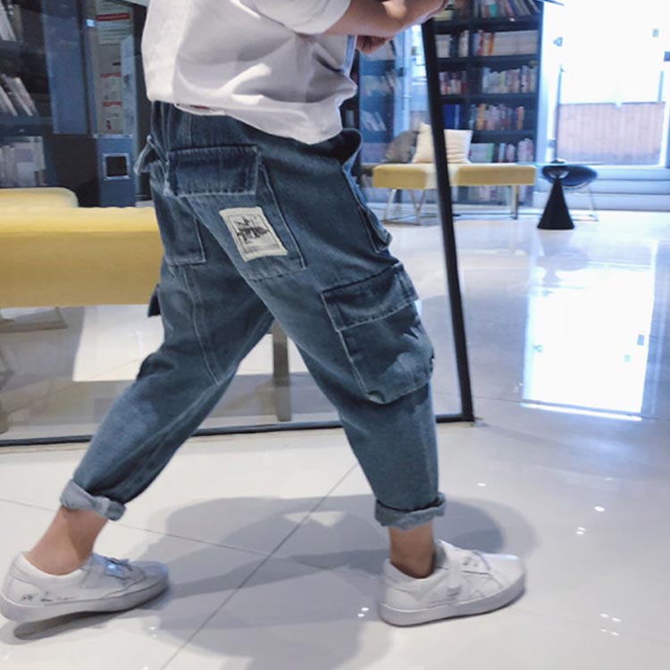 デニム デニム キッズ ジーンズ パンツ ロングパンツ ルーズフィット ストレッチ ...